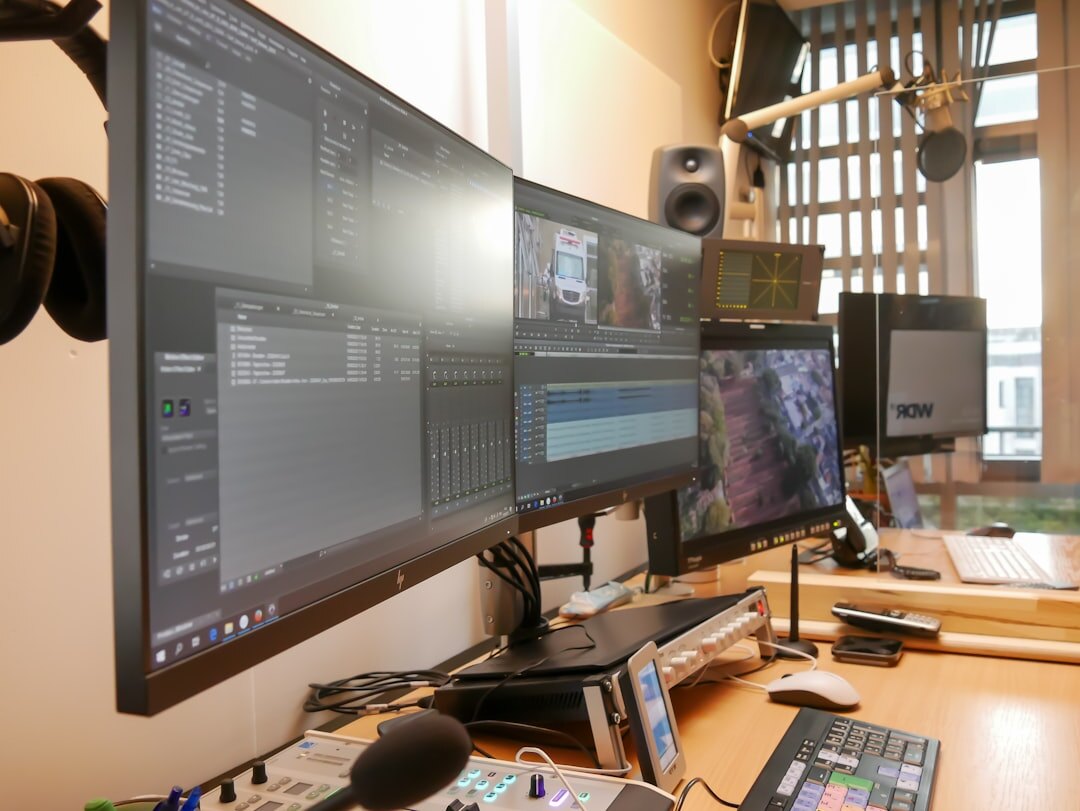 Video editing suite with multiple screens